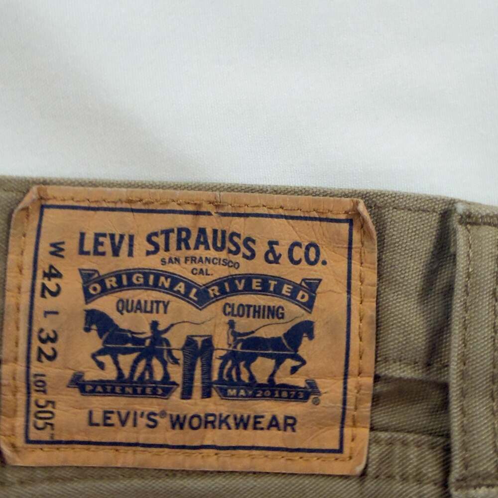 Levi's Workwear 505 Straight‎ Leg Canvas Utility Pants 42x32- Tan